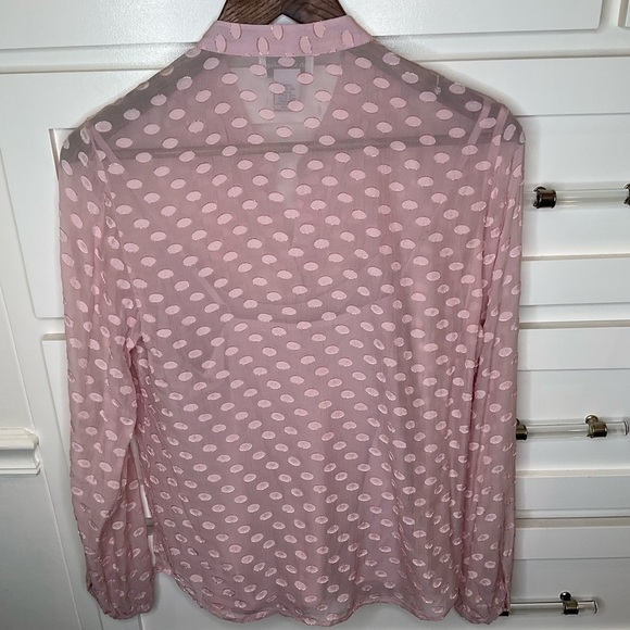 Soft Surroundings silk blend polka dot sheer pink blouse with cami - Picture 4 of 7